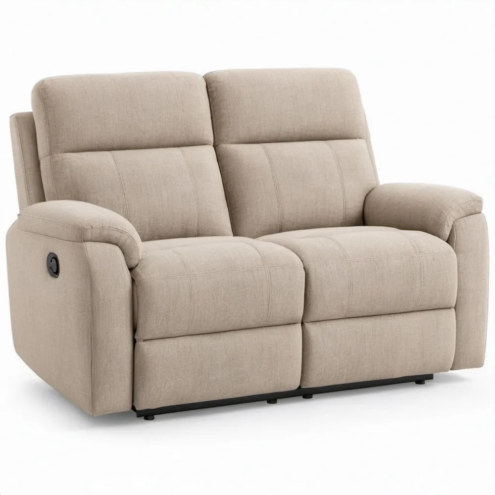 Handmatig verstelbare 2-zits relaxbank 160 x 95 x 103 cm beige polyester