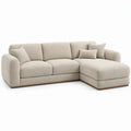 Hoekbank met chaise longue rechts 280 x 170 x 85 cm in crème bouclé